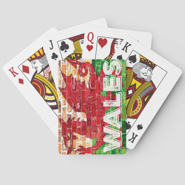 Wales Flagga on Brick Kortlek (Baksidan)