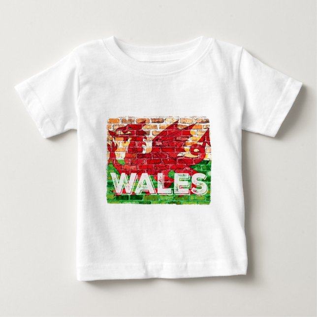 Wales Flagga on Brick T-shirt (Framsida)