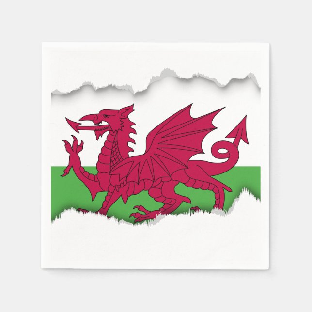 Wales Flagga Pappersservett (Framsidan)