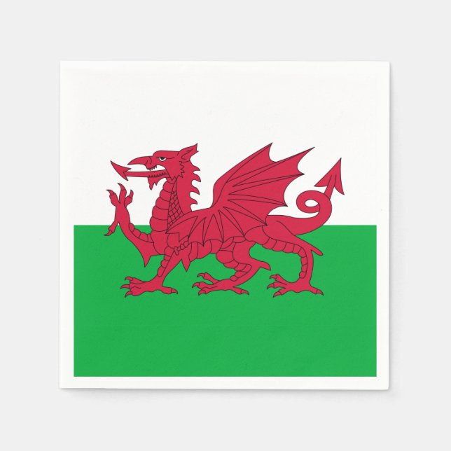 Wales flagga Pappersservett (Framsidan)