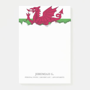 Wales flagga post-it block