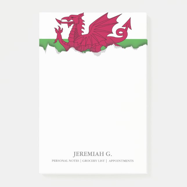 Wales flagga post-it block (Framsida)