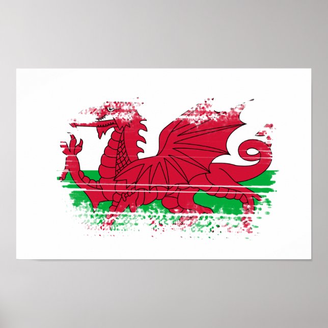 Wales flagga poster (Framsidan)