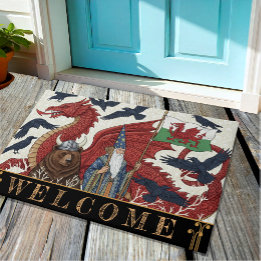 Wales, flagga, Red Dragon, Merlin, Ravens/Art