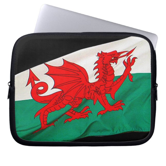 Wales Flagga, Red Dragon Patriotic Laptop Sleeve (Framsidan)
