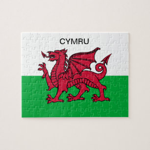 Wales Flagga Red draon Cymru Sports Welsh Pussel