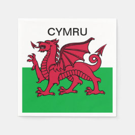 Wales Flagga Red draon Cymru Welsh Party Pappersservett