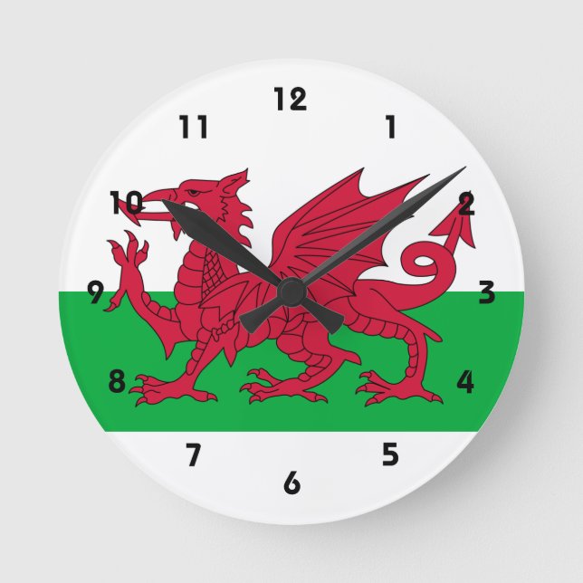 wales flagga rund klocka (Framsida)
