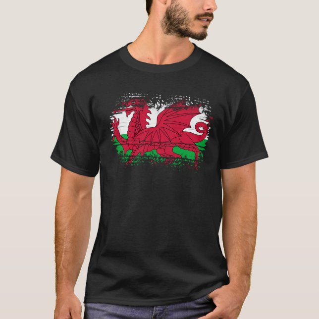 Wales flagga t shirt (Framsida)
