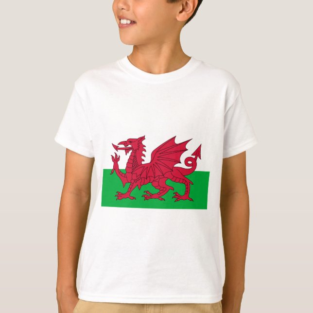 wales flagga t-shirt (Framsida)