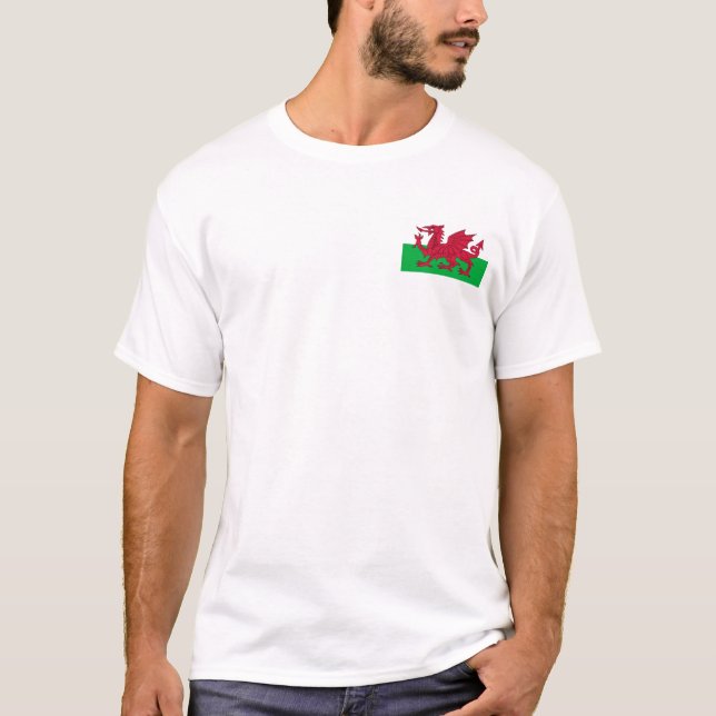 wales flagga t shirt (Framsida)