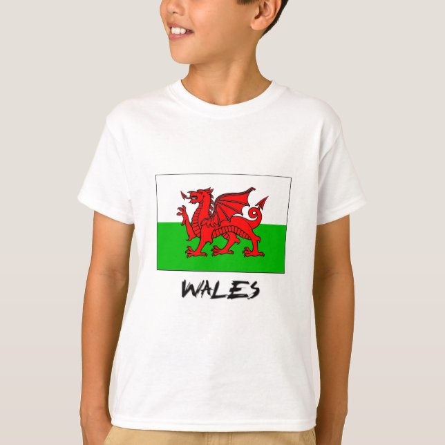 Wales Flagga T Shirt (Framsida)