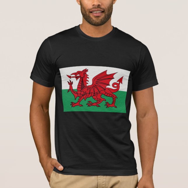 Wales flagga tee shirt (Framsida)