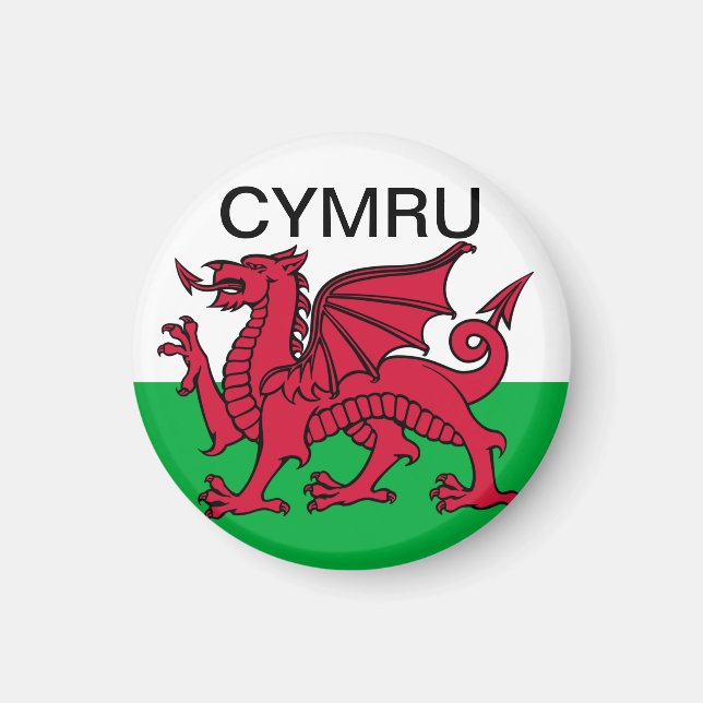 Wales Flagga Vm 2022 Red draon Cymru Magnet (Framsidan)