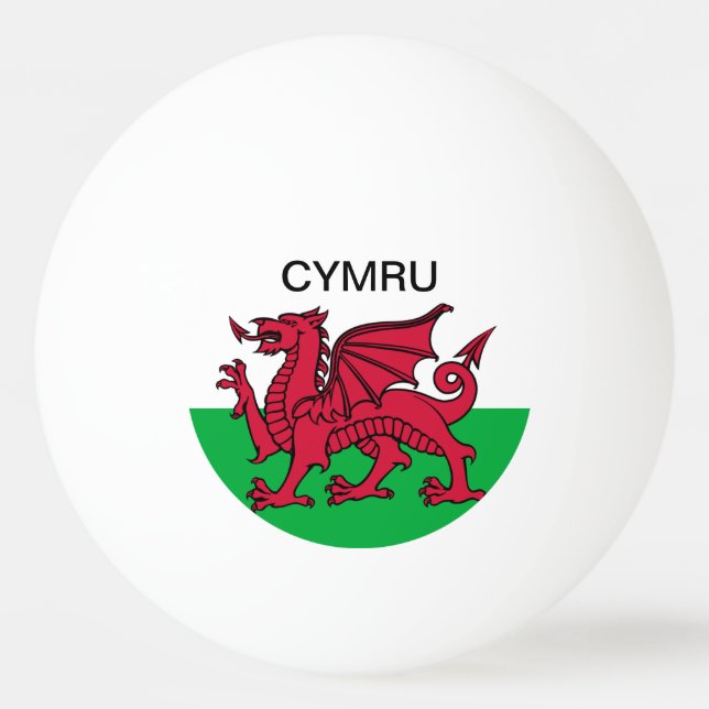 Wales Flagga Vm 2022 Red draon Cymru Pingisboll (Framsidan)