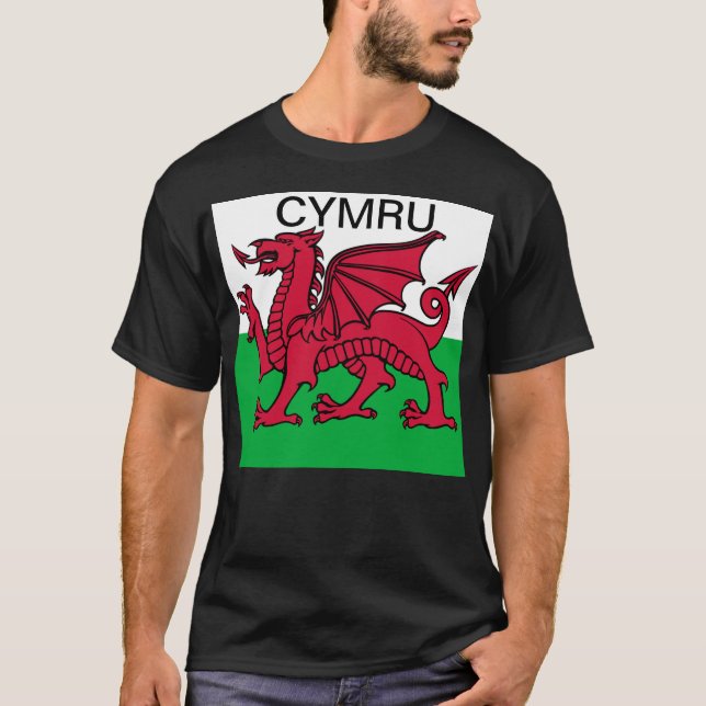 Wales Flagga Vm 2022 Red draon Cymru T Shirt (Framsida)