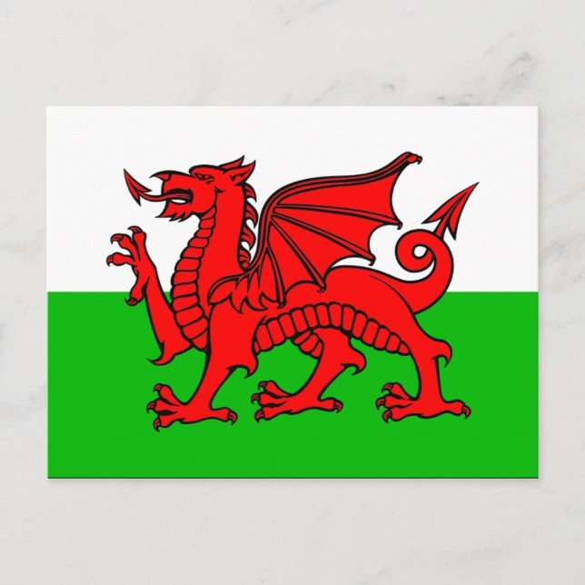 Wales Flagga Vykort (Framsida)