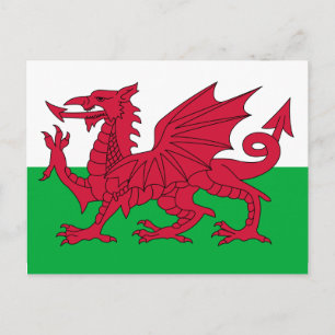 wales flagga vykort