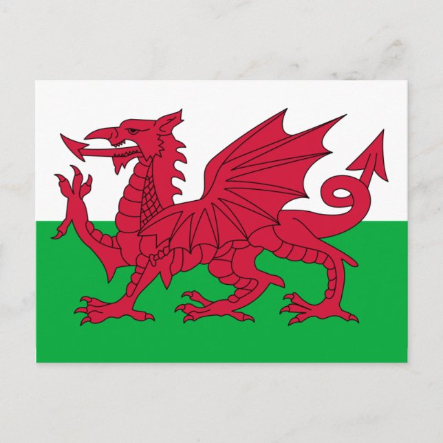 wales flagga vykort (Framsida)