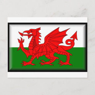 Wales Flagga Vykort