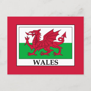 Wales Flagga vykort