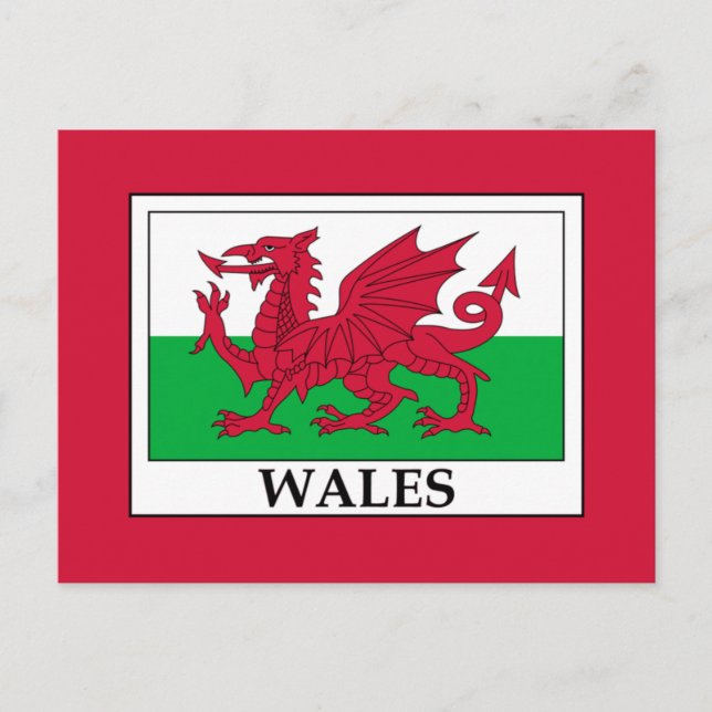 Wales Flagga vykort (Framsida)