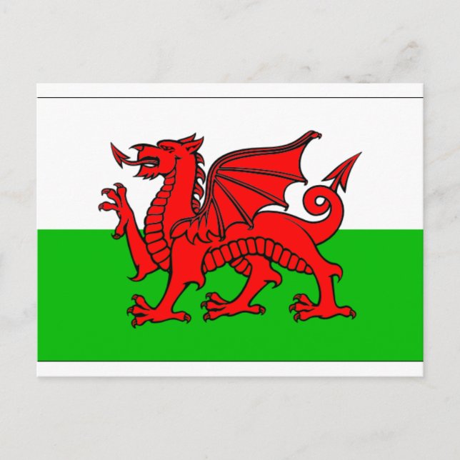 Wales Flagga Vykort (Framsida)
