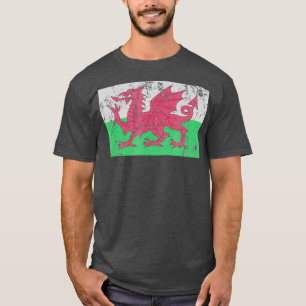 Wales Flagga Welsh Dragon Baner Cymru Y Ddraig Goc T Shirt