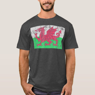 Wales Flagga Welsh Dragon Baner Cymru Y Ddraig Goc T Shirt