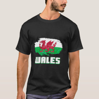 Wales Flagga Welsh Dragon Baner Y Ddraig Goch Card T Shirt