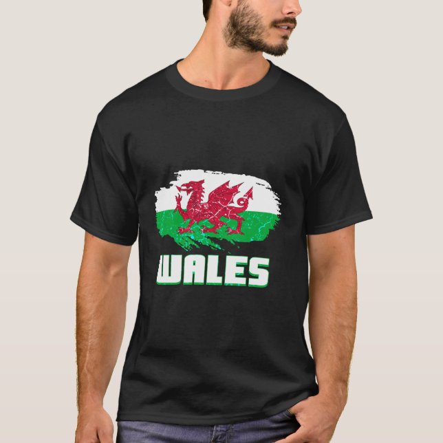Wales Flagga Welsh Dragon Baner Y Ddraig Goch Card T Shirt (Framsida)