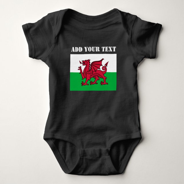 Wales Flagga Welsh Dragon Cardiff Patriotic T Shirt (Framsida)