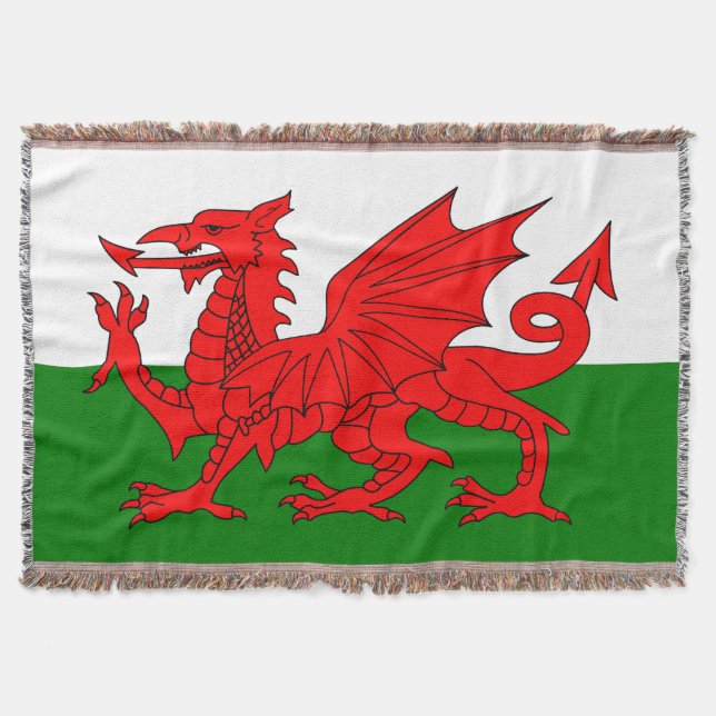 Wales flagga Welsh red draon Filt (Framsidan)