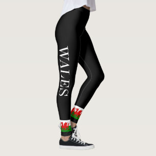 Wales flagga Welsh red draon Leggings