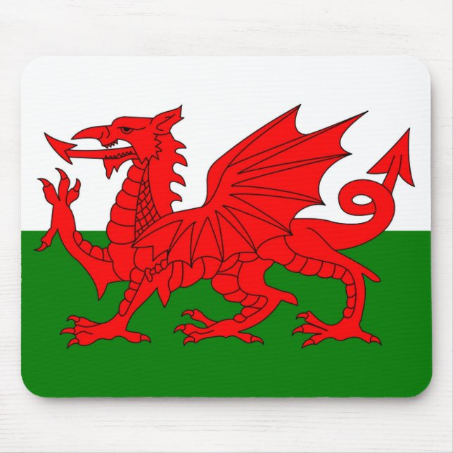 Wales flagga Welsh red draon Musmatta (Framsidan)