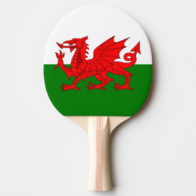 Wales flagga Welsh red draon Pingisracket (Framsidan)