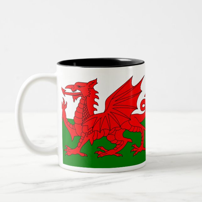 Wales flaggamugg Två-Tonad mugg (Vänster)