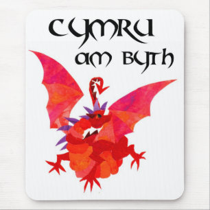 "Wales Forever!" Mousepad: Red Dragon Musmatta