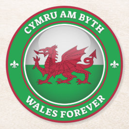 Wales Forever Underlägg Papper Rund