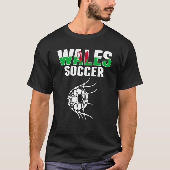 Wales fotbollsdyna i Net Goal Welsh Football Supp T Shirt (Framsida)