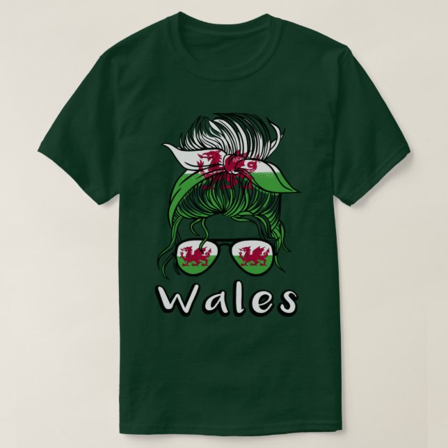 Wales Girl 2022 Fotboll Vm Welsh flagga Cymr T Shirt (Design framsida)