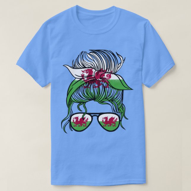 Wales Girl 2022 Welsh Football Vm flagga Cymr T Shirt (Design framsida)