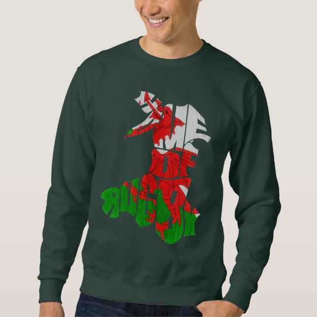 Wales Hemmet för Rugby Karta Sweatshirt (Framsida)