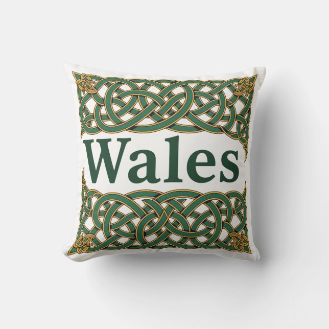 Wales Heraldic Celtic Knotwork Kudde (Framsida)
