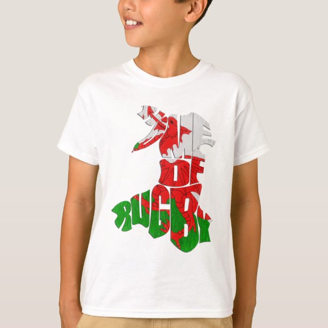 Wales Home of Rugby Karta T Shirt (Framsida)