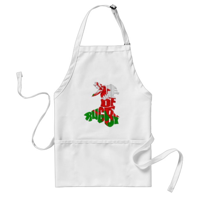 Wales Home of Rugby Welsh Flagga Apron Förkläde (Framsidan)