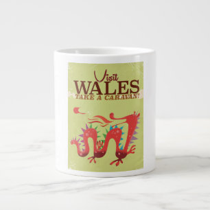Wales husvagnssemester vintage affisch jumbo mugg