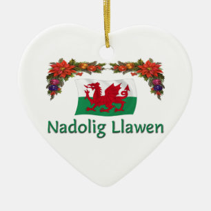 \ Wales jul Julgransprydnad Keramik