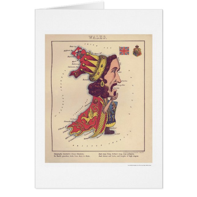 Wales karikatyrkarta 1868 hälsningskort (Framsidan)