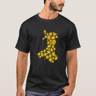 Wales Karta Daffodil Welsh National Flower St Davi T Shirt